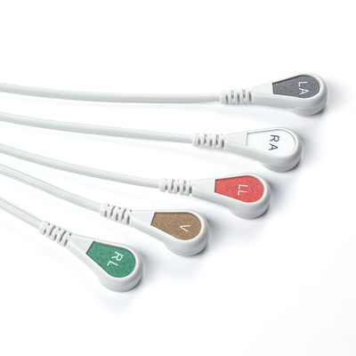 Cable de ECG de 5LED compatible con IVY AHA Snap de 1m y 3,0 de diámetro