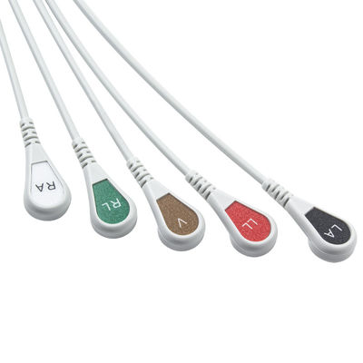 Cable de ECG de 5LED compatible con IVY AHA Snap de 1m y 3,0 de diámetro