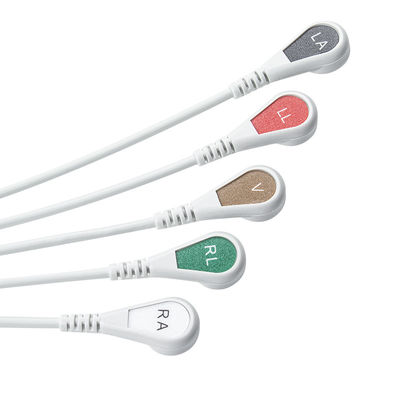 Cable de ECG de 5LED compatible con IVY AHA Snap de 1m y 3,0 de diámetro