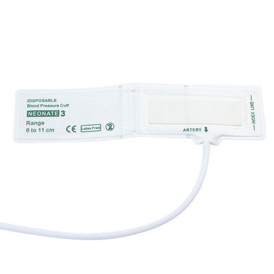 Tubo único tamaño 3 6-11cm Disposable Neonato NIBP Cuff Vida útil 24 meses Sin látex