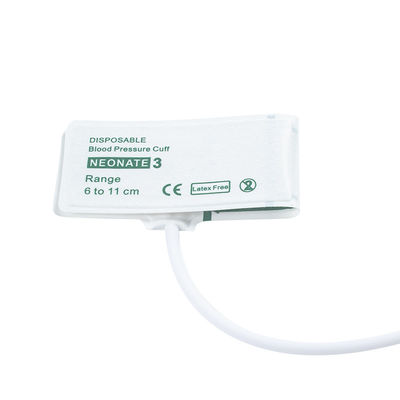 Tubo único tamaño 3 6-11cm Disposable Neonato NIBP Cuff Vida útil 24 meses Sin látex