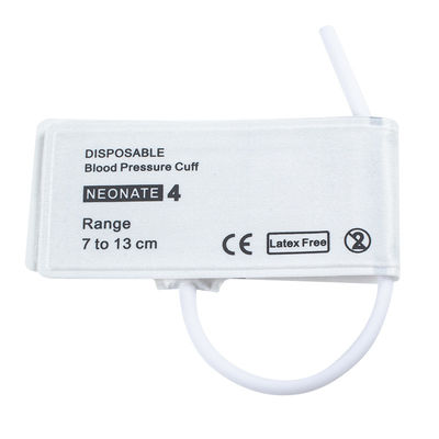 Tubo único tamaño 4 manguito NIBP neonatal desechable 7-13cm para uso médico