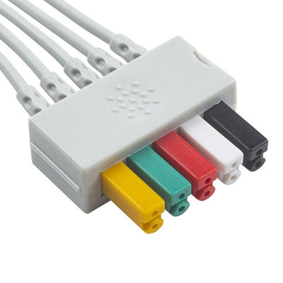 Cable de paciente S-iemens ECG 5 Plomo S-iemens IEC Grabber ECG Plomo para adultos o niños en gris
