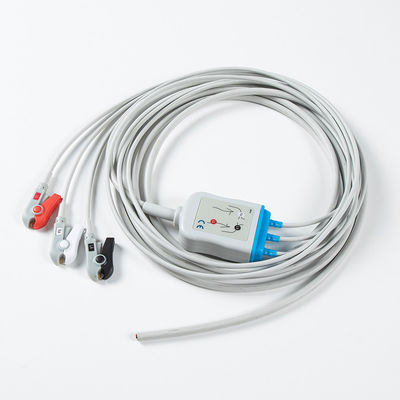 Semi-terminado 3Lead AHA Grabber ECG cables de plomo sin conector
