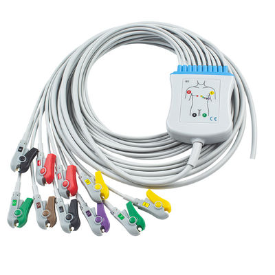 Cable de ECG de 10 plomo IEC Grabber duradero sin conector para dispositivos médicos