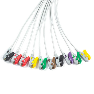 Cable de ECG de 10 plomo IEC Grabber duradero sin conector para dispositivos médicos