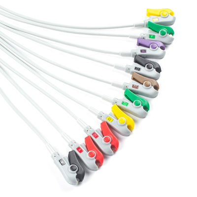 Cable de ECG de 10 plomo IEC Grabber duradero sin conector para dispositivos médicos