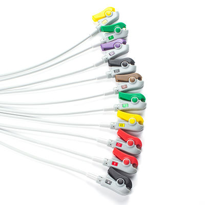 Cable de ECG de 10 plomo IEC Grabber duradero sin conector para dispositivos médicos