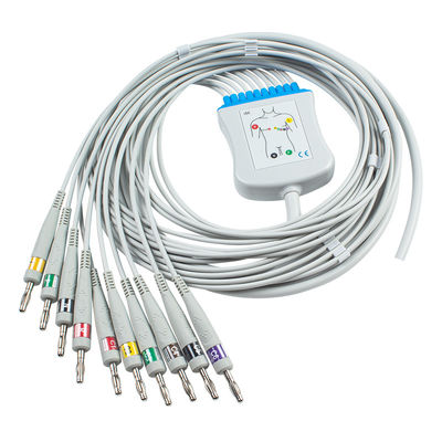 Cable de ECG semiacabado 10Led con extremo de plátano Compatible con todos los accesorios médicos