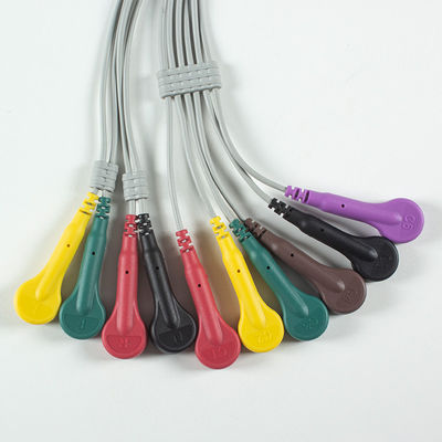 Cable de ECG 10Lead IEC Snap con TPU gris y naranja
