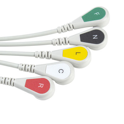 5Cable de ECG de plomo IEC Snap con color gris Compatible con FIMED STAR 8000