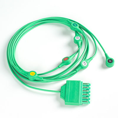 MS14682 ECG Cable Drager ECG monoconductor de un solo pin 6conductor de plomo cables IEC Snap