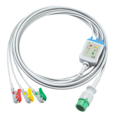 Cables de ECG y cables de plomo de 12 pines Conector de cable de ECG 3 5 Plomo IEC AHA clip grabador de snap