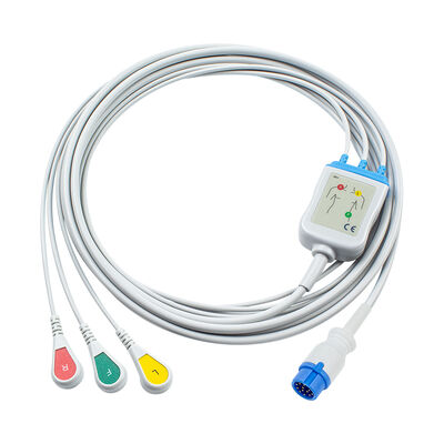 Desfibrilador Cardio-Aid CA360-B 12Pin ECG ECG Cable y cables de plomo 3Lead