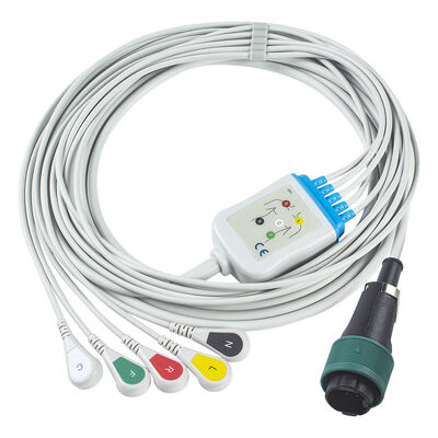 Cable y cables conductores de ECG de una pieza Saadat 6pin 8pin