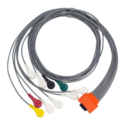 Cable Holter de ECG compatible con Cardioline Walk400h Clickholter NG de 5/7 derivaciones, material TPU y código de colores IEC