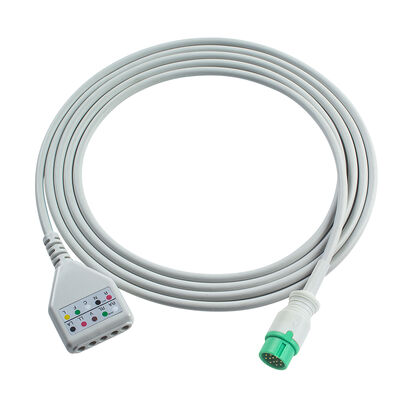 Cable Adaptador ECG Biolight de 12 pines y 3/5 derivaciones O-ximax Tech AnyView A2 A6 A4 A8 Q7 Q5 Cable de extensión ECG estilo Din
