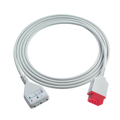 Cable Adaptador ECG Biolight de 12 pines y 3/5 derivaciones O-ximax Tech AnyView A2 A6 A4 A8 Q7 Q5 Cable de extensión ECG estilo Din