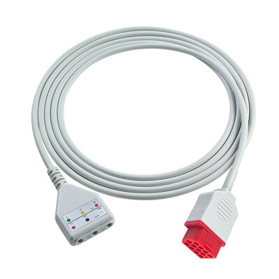 Cable Adaptador ECG Biolight de 12 pines y 3/5 derivaciones O-ximax Tech AnyView A2 A6 A4 A8 Q7 Q5 Cable de extensión ECG estilo Din