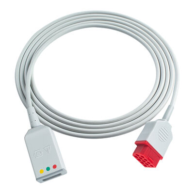 Bionet 12Pin BM3 BM5 3 5Cable de adaptador de tronco de ECG de plomo Euro estilo con cables de extensión de ECG de Drager