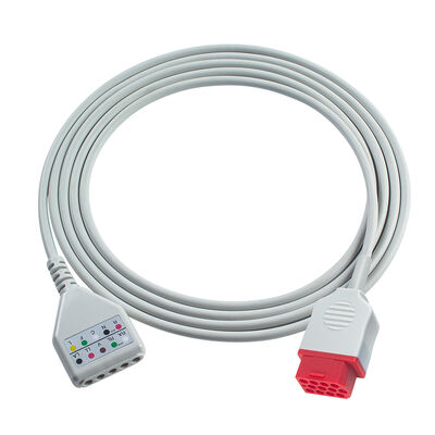 Cable Adaptador ECG Biolight de 12 pines y 3/5 derivaciones O-ximax Tech AnyView A2 A6 A4 A8 Q7 Q5 Cable de extensión ECG estilo Din