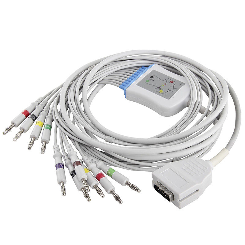 Cable E350I EK10 Eclipse LE Elite II del ECG de Mortara Burdick 012-0700-00 plátano 4,0 del IEC del cable y de los Leadwires del ECG de 10 ventajas