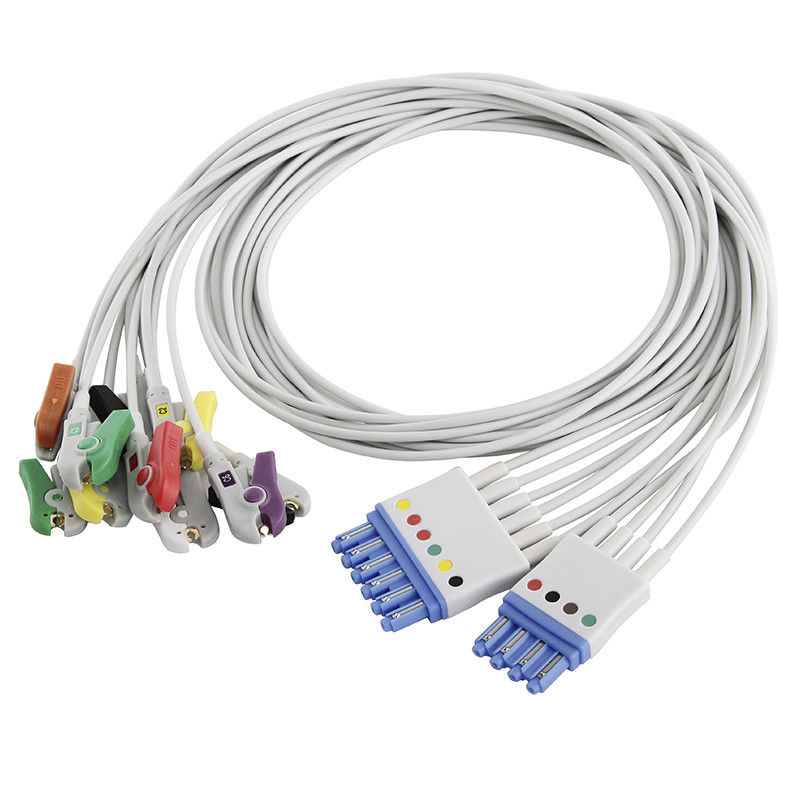 Leadwires del ECG del plátano del IEC 4,0 del material de los Leadwires TPU de Philips 4+6 ECG