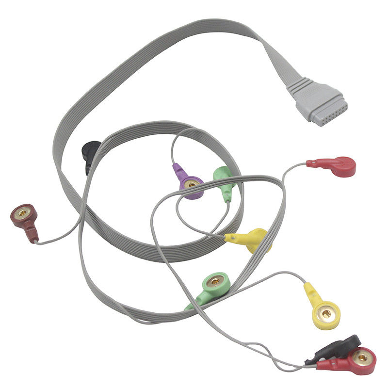 El paciente del cable de Edan SE-2003 SE-2012 Holter ECG telegrafía 10 ventajas del electrodo de la broche del IEC de la ventaja