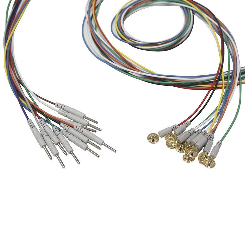 El tipo electrodos de la taza del enchufe del dinar 2,0 del casquillo de EEG plateó el electrodo de los Leadwires del oro EEG EL ccsme