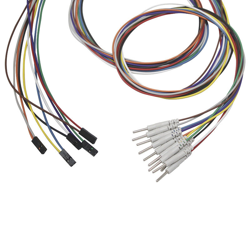 Electrodo del alambre de ventaja de Pin Plug To 2,00 milímetro Pin Leadwires Plated Gold EEG EMG de los electrodos 2 de Du Pont EEG