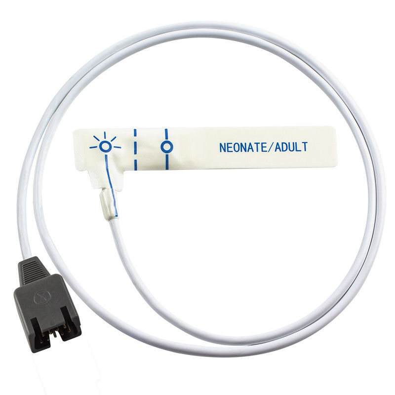 Sensor de SpO2 pediátrico desechable de espuma blanca DB9 9Pin para Rad-7 Rad-8 85CM