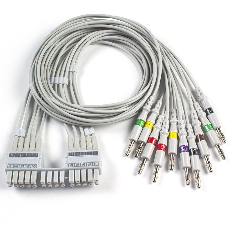 Leadwires de Mortara ECG 9293-041-50, 9293-046-60 Leadwires del ECG del plátano del IEC 4,0