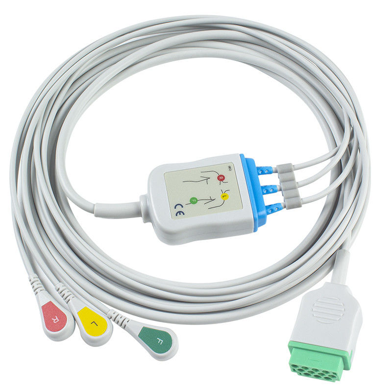 GE Marquette 2021141-002 2001292-001 cables del conector ECG de la broche 11pin del IEC de la ventaja de los cables y de los Leadwires 3 de ECG
