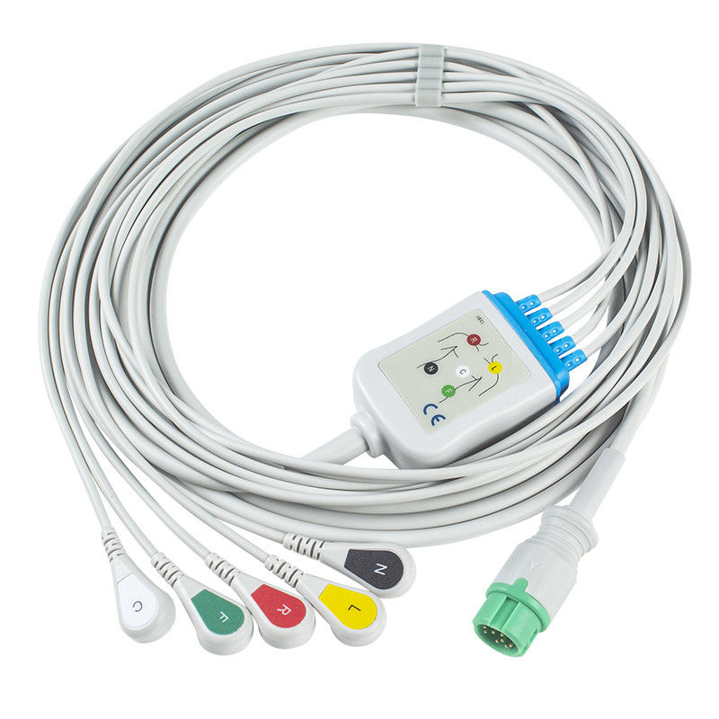 Mindray Datascope 040-000963-00 cables de EA6252B ECG y conectores ECG de los Leadwires 12pin telegrafía la broche del IEC de 5 ventajas