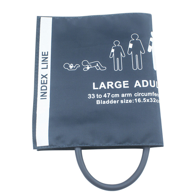 Puño reutilizable de la muñeca de la presión arterial del solo del tubo NIBP del puño del adulto NIBP puño de nylon grande largo del puño los 33-47cm