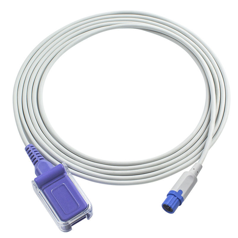 Cable los 2.4M TPU de N-ellcor Oxi-max 7 Pin To DB9 del cable del sensor de Drager Siemens SpO2
