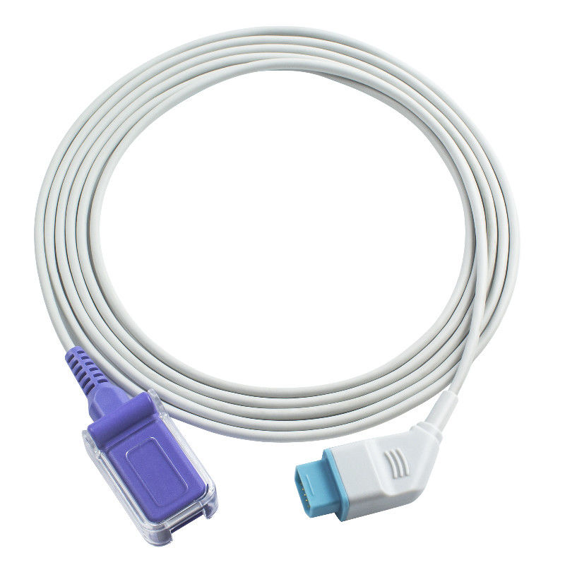 El sensor de Nihon Kohden JL-650P SpO2 telegrafía 12 el cable de extensión de Pin To DB9 SpO2