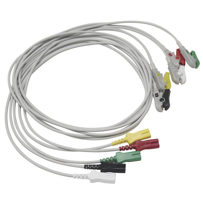 LL ECG Leadwires 5 Lead Snap Grabber Tipo de doble pin AAMI 6PIN Bionet Datex S-iemens GE-Hellige Kontron