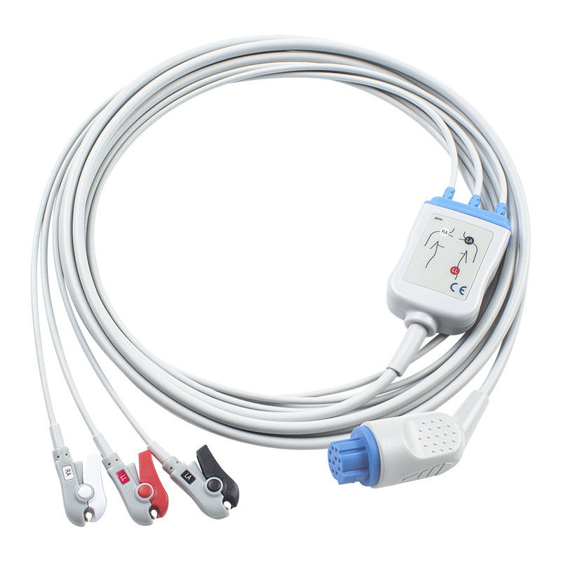 Para Artema S&W Cable ECG de conexión directa compatible y cables de conducción 3Lead AHA Grabber