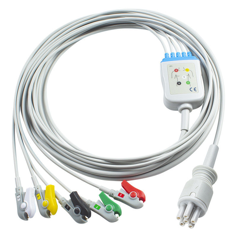 Para Omron > Colin Cable ECG de conexión directa compatible y cables de conducción 5Lead IEC Grabber