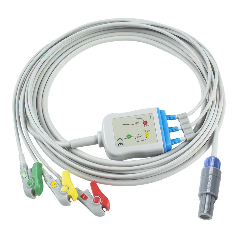 GE Healthcare Vivid Compatible Direct-Connect ECG Cable y cables de plomo para el grabador de IEC 3Lead