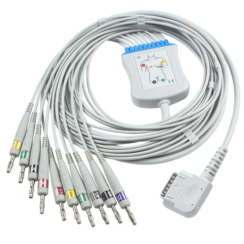 El ECG de Kenz telegrafía K131 el plátano 4,0 que el cable para 108 109 110 1210 1211 601 el IEC de Cardico 302 Directo-conecta el cable de ECG