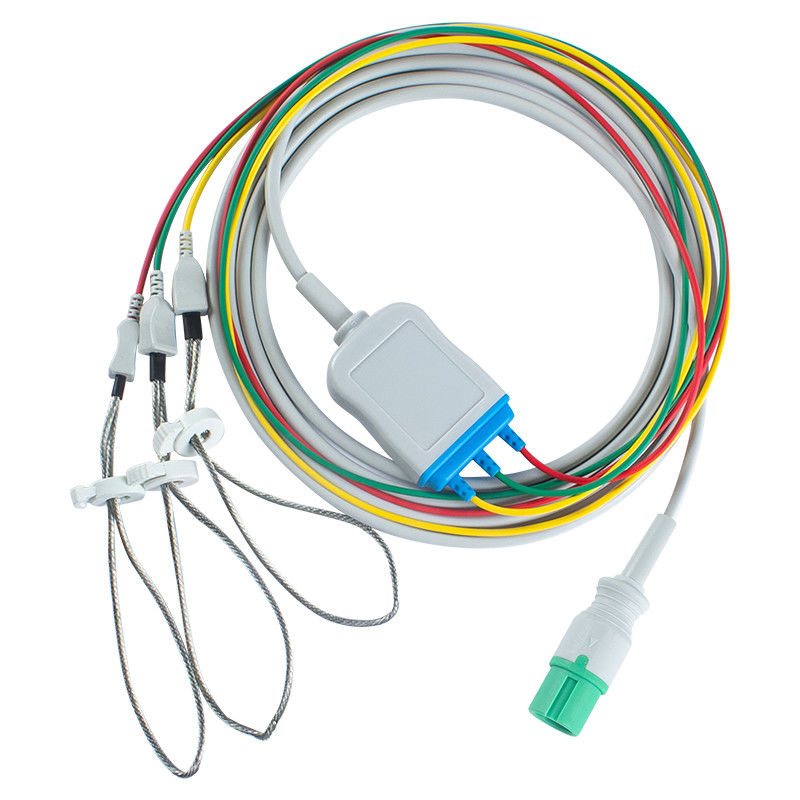 Cables ECG y cables de plomo de Contec para animales y veterinarios Conector de 7 pines CMS 7000 8000 Nuevo modelo de cable ECG 3 leggings de plomo