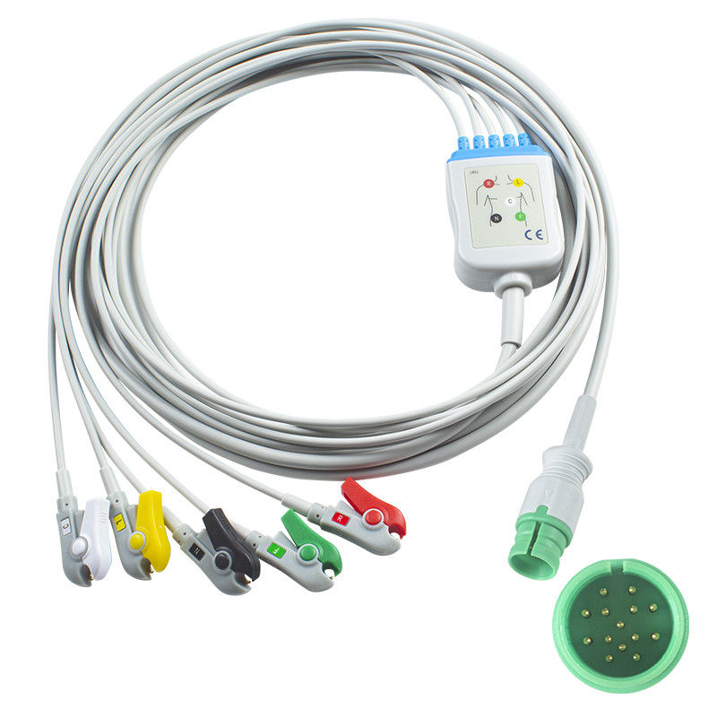 Promed PM-12 PM-12C PM-12D Cables ECG y cables de plomo 14pin Conector ECG Cable de plomo 3 IEC snap