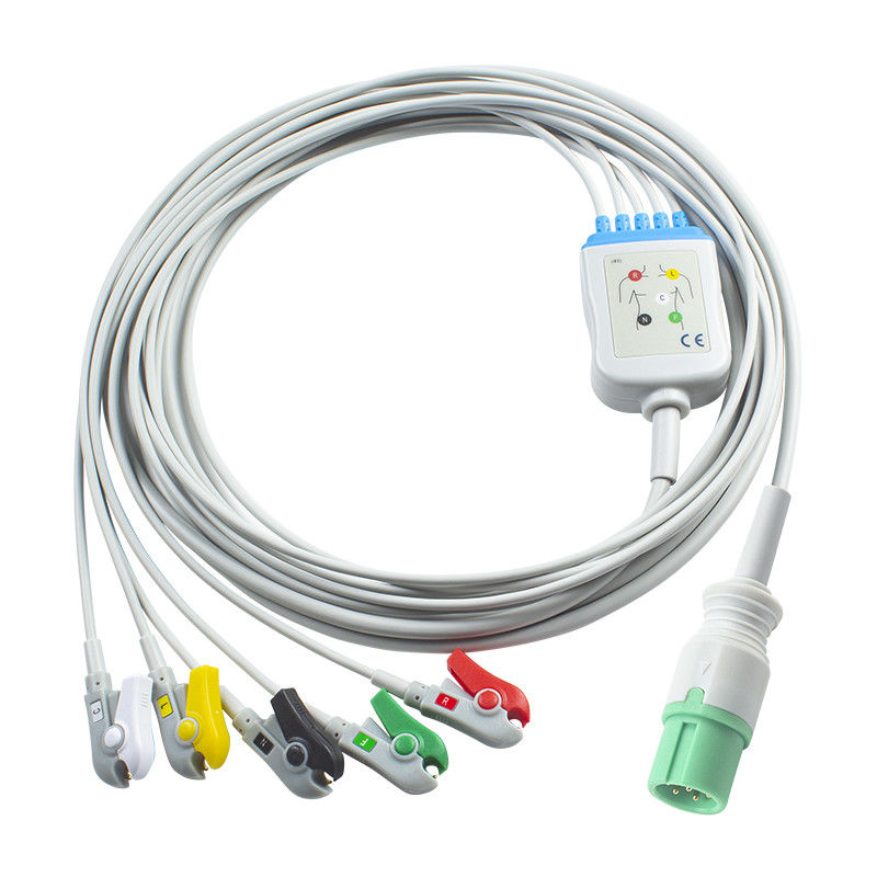 Cables y cables de ECG de Contec Conector de 7 pines CMS 7000 8000 5000 Nuevo modelo de cable de ECG 5Lead Grabber