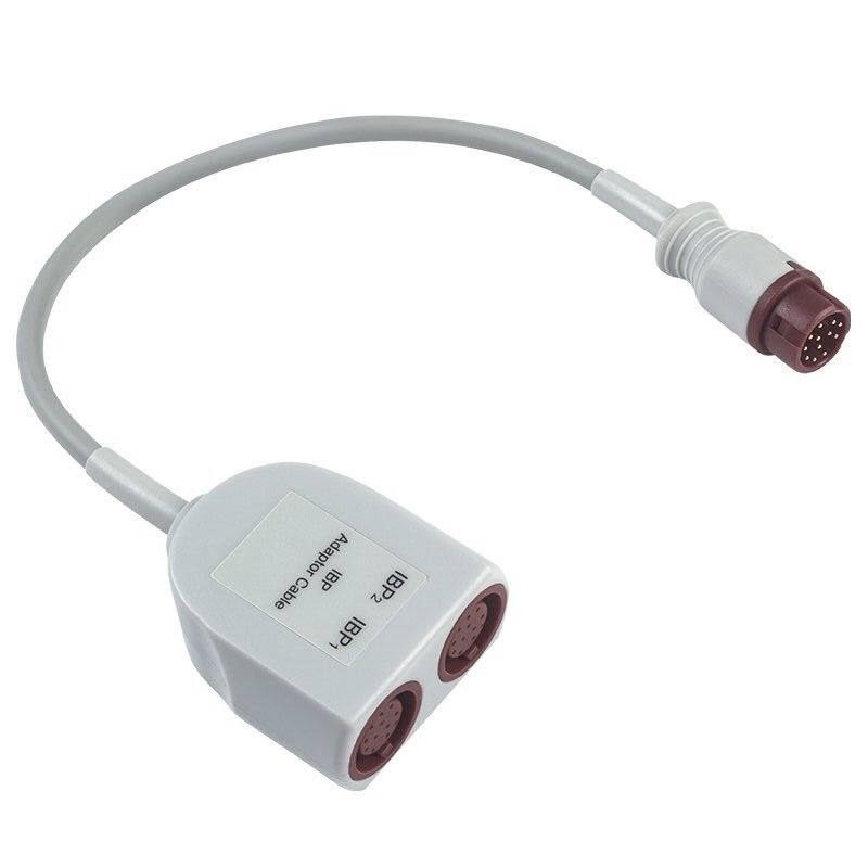 Cable adaptador IBP dual P-Hilips con conector de 12 pines, longitud de 0,3 metros y material de TPU para uso médico