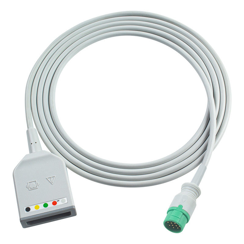 Fukuda Denshi 12Pin 5Lead ECG Adaptador del tronco Cable Dynascope DS-7100 ECG Cable de extensión Euro Estilo