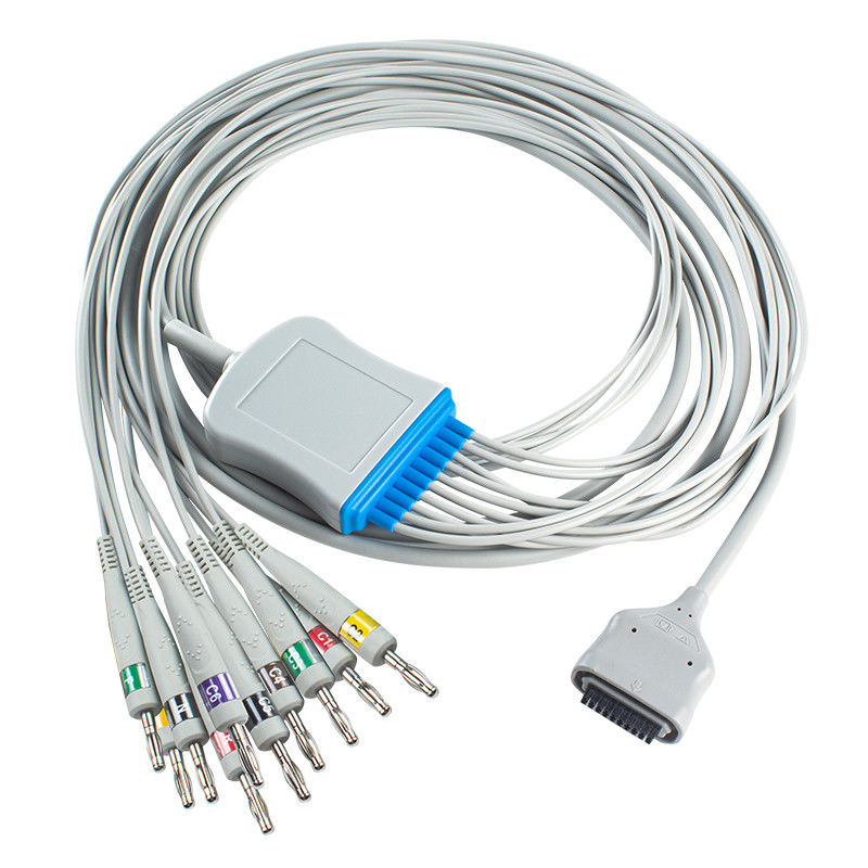 EDAN Dx12 10Cable Holter de ECG de plomo Banano para el tronco longitud del cable 2.2M Compatibilidad
