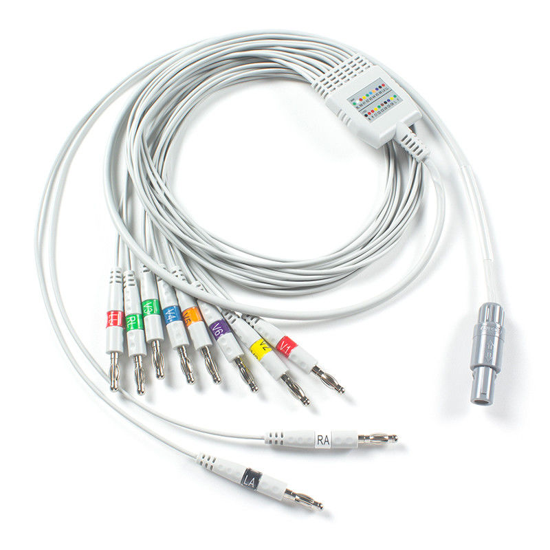 Compatible con el cable de ECG Welch Allyn AHA Banana para ECG de reposo PCR 100, SE-PRO-600 Cardioperfect Pro Recorder