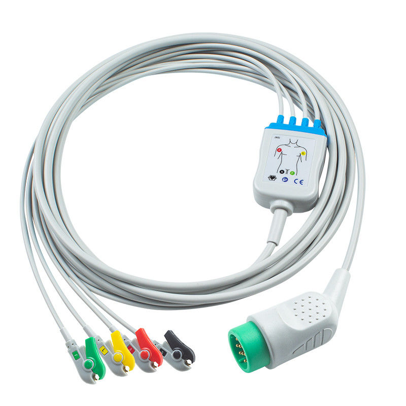Cable de ECG de plomo para Medtronic Lifepak 20e AHA/IEC de código de color